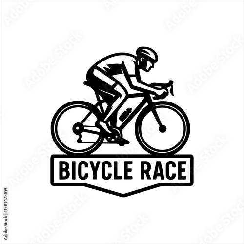 Striking vector illustration of a cyclist competing in a bicycle race, emphasizing speed, athleticism, and the dynamic spirit of cycling sport
