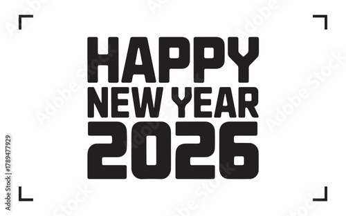 Celebrate the upcoming year with bold 'Happy New Year 2026' typography, perfect for festive marketing and design projects.
