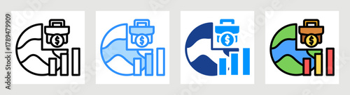 Global Business Icon Collection Set Multiple Style