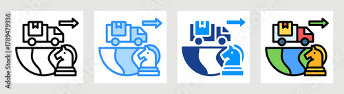 Export Strategy Icon Collection Set Multiple Style