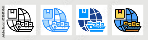 Global Logistics Icon Collection Set Multiple Style