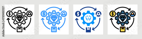 Value Chain Icon Collection Set Multiple Style