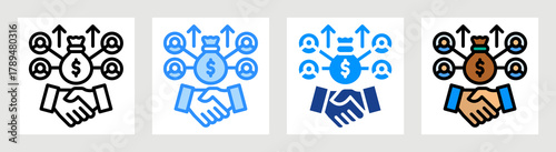 Profit Sharing Icon Collection Set Multiple Style