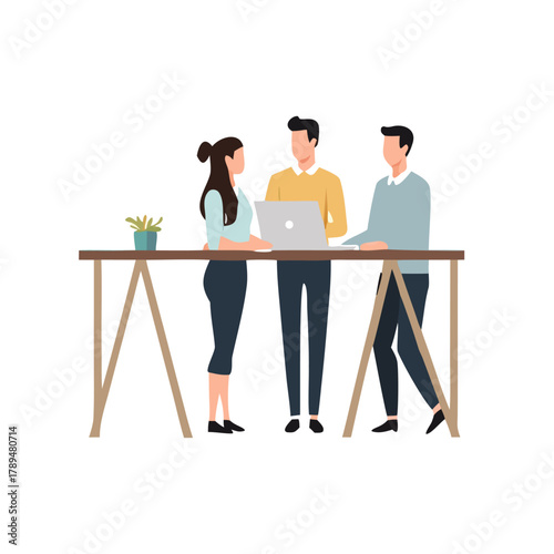 Teamwork and management line icons collection. Vector illustration