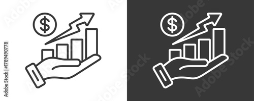 Profit Icon Set Vector Collection Isolated In Black And White