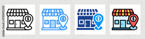 Market Positioning Icon Collection Set Multiple Style