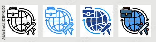 Business Trip Icon Collection Set Multiple Style