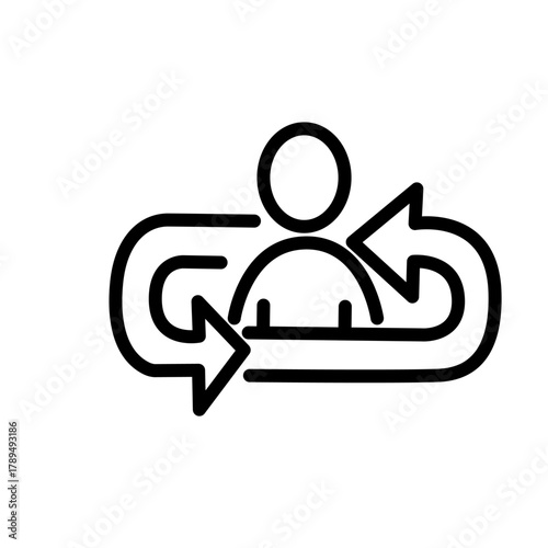 Teamwork and management line icons collection. Vector illustration