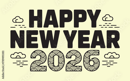 Celebrate a happy new year 2026 with this festive design great for greetings, invitations, and social media wishing everyone well