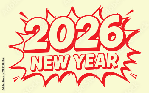 Exciting 2026 new year celebration with bold, vibrant colors perfect for posters and social media promotions, wishing everyone happy holidays