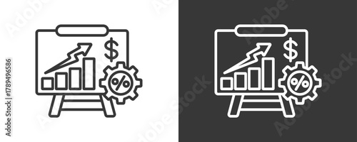 Financial Ratio Icon Set Vector Collection Isolated In Black And White