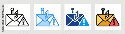 Phishing Attack Icon Collection Set Multiple Style