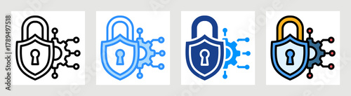 Security System Icon Collection Set Multiple Style