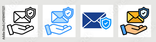 Safe Mail Icon Collection Set Multiple Style