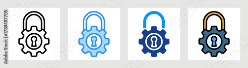 Security Management Icon Collection Set Multiple Style