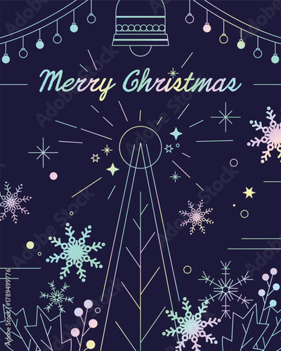 화려한 크리스마스 라인 카드 일러스트 10
