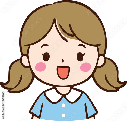 Hand Drawn Happy Kid Smile Vector Illustration