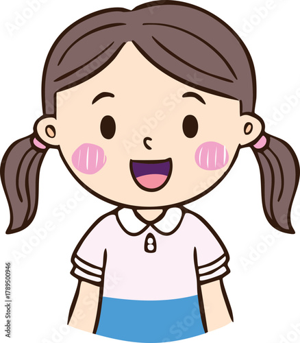 Hand Drawn Happy Kid Smile Vector Illustration
