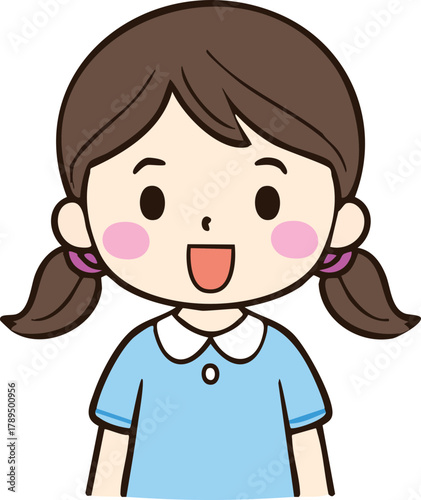 Hand Drawn Happy Kid Smile Vector Illustration