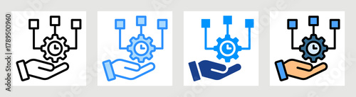 Time Allocation Icon Collection Set Multiple Style