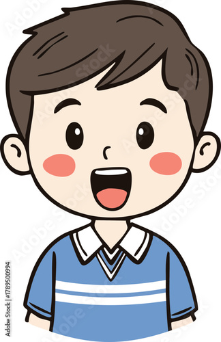 Hand Drawn Happy Kid Smile Vector Illustration