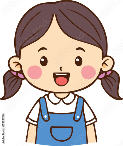 Hand Drawn Happy Kid Smile Vector Illustration