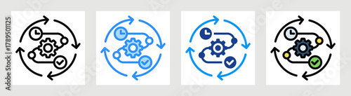 Workflow Optimization Icon Collection Set Multiple Style