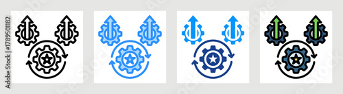Operational Excellence Icon Collection Set Multiple Style