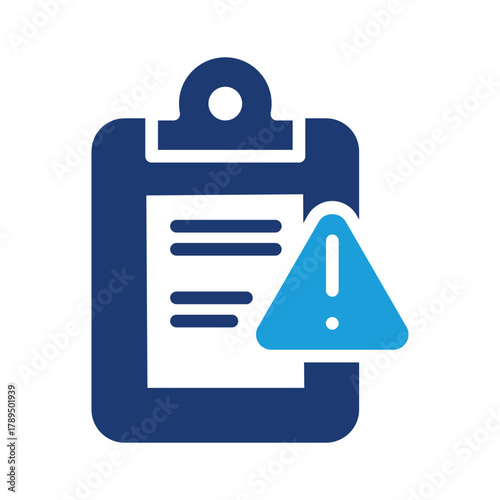 Clipboard and exclamation mark sign colored icon vector design good for web or mobile app
