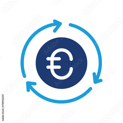 euro currency exchange colored icon vector design good for web or mobile app