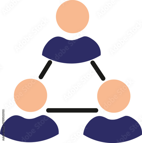 Human resource icon, Containing leadership, people, Colorful icon