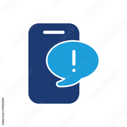 mobile phone with exclamation mark colored icon vector design good for web or mobile app