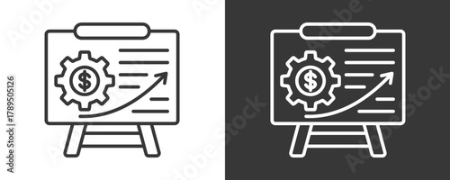Projection Icon Set Vector Collection Isolated In Black And White
