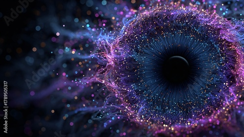 Abstract macro view of glowing fiber optic strands, Colorful digital light strands connection background, Futuristic technology fiber optic glow design
