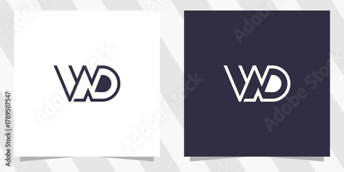 letter wd dw logo design