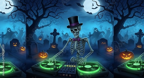 halloween background with skull