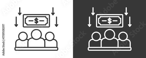 Annual Bonus Icon Set Vector Collection Isolated In Black And White