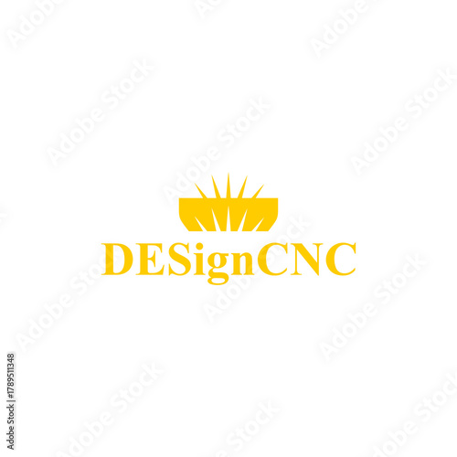 CNC machine illustration logo design, abstract, laser beam sparks, laser cutting, metalworking, element, machining, computer, stainless, modern, industrial, engineering, symbol, sign, laser, cutting