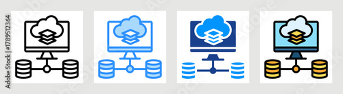 Virtualization Icon Collection Set Multiple Style
