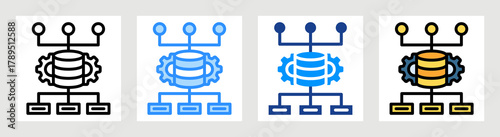 Data Algorithm Icon Collection Set Multiple Style