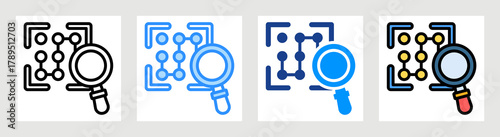 Pattern Recognition Icon Collection Set Multiple Style