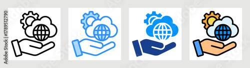 Cloud Service Icon Collection Set Multiple Style