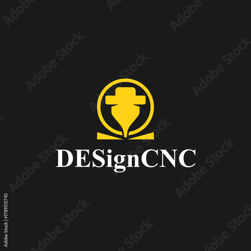 CNC machine illustration logo design, abstract, laser beam sparks, laser cutting, metalworking, element, machining, computer, stainless, modern, industrial, engineering, symbol, sign, laser, cutting