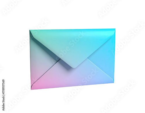 Gradient-colored envelope, sealed and angled