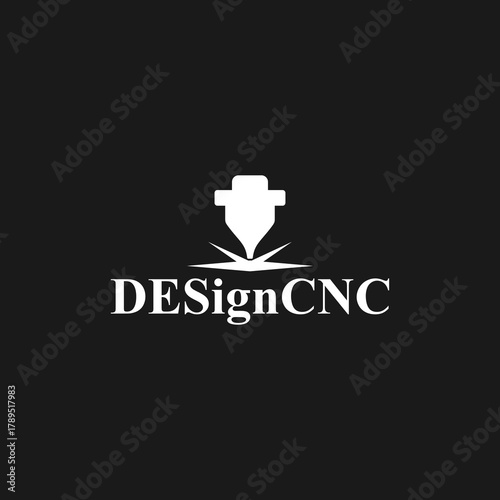 CNC machine illustration logo design, abstract, laser beam sparks, laser cutting, metalworking, element, machining, computer, stainless, modern, industrial, engineering, symbol, sign, laser, cutting
