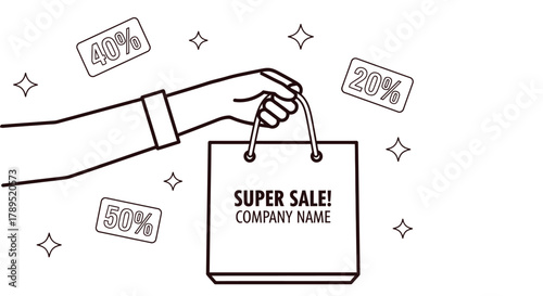 Shopping sale discounts promotion special offer retail advertisement vector