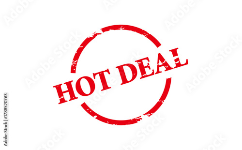 HOT DEAL - HOT DEAL words written on Red Rubber Stamp 
