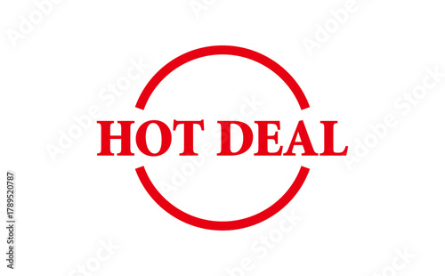 HOT DEAL - HOT DEAL words written on Red Rubber Stamp 
