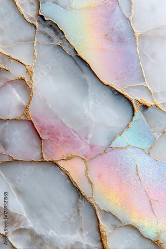 Aesthetic dreamy marble wallpaper with rainbow shine