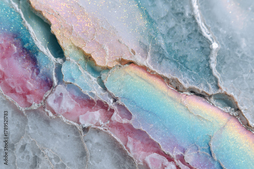 Aesthetic dreamy marble wallpaper with rainbow shine